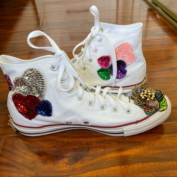 Converse custom made .Size women 10.5 _mens 8.5 - Picture 2 of 10